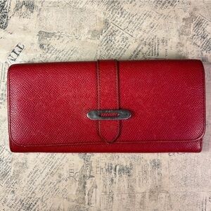Tod's Red Bifold Wallet Genuine Leather Made in Italy